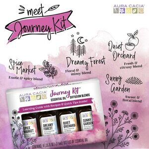 🆕Aura Cacia Journey to Diffusion Kit 4 Pure Essential Oils Blends Citrus Spice